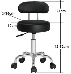 Kozmetická stolička CASARIA výškovo nastaviteľná otočná čierna
