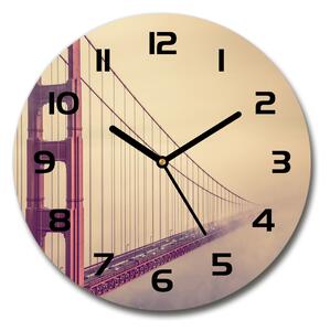 Sklenené hodiny okrúhle Most San Francisco