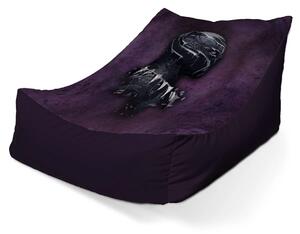 Sablio Sedací vak Lounge BLACK PANTHER z profilu Fialový hmlistý - 80 x 95 x 50 cm