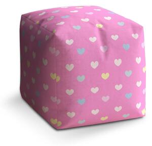 Sablio Taburet Srdce na ružovej - 40x40x40 cm