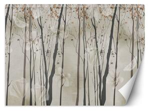 Fototapeta Stromy, kvety a motýle Materiál: Vliesová, Rozmery: 200 x 140 cm