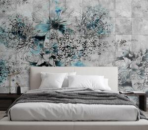 Fototapeta Kvety akvarel na sivom pozadí Materiál: Vliesová, Rozmery: 200 x 140 cm
