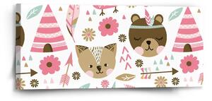 Sablio Obraz Lesné zvieratká - 110x50 cm