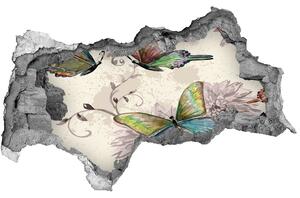 Diera 3D foto tapeta nálepka Motýle a kvety nd-b-90122536