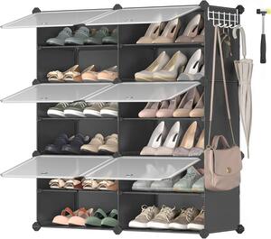 REGÁL NA TOPÁNKY, čierna, biela, 82/92/32 cm - Online Only drobný nábytok, Online Only
