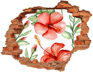 Nálepka 3D diera na stenu Tropické kvety nd-c-105950517