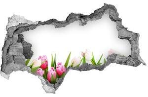 Samolepiaca nálepka na stenu Ružové tulipány