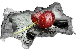 Nálepka 3D diera Cherry v daždi nd-b-67079233