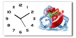 Vodorovné Sklenené hodiny na stenu tiché Granátové jablko s ľadom