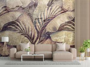 Fototapeta Palmové listy, džungľa na imitácii betónu Materiál: Vliesová, Rozmery: 200 x 140 cm