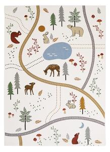 Krémovobiely detský hrací koberec 123x180 cm Little Forest – Nattiot