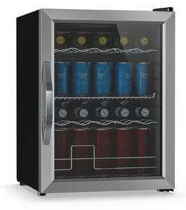 Klarstein Beersafe chladič nápojov so sklom | 64 x 48 cm | LED vnútorné osvetlenie | Strieborná/čierna