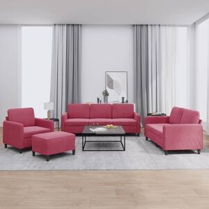 Maison Exclusive – štvor-dielna sedačia súprava, vínová farba, zamat