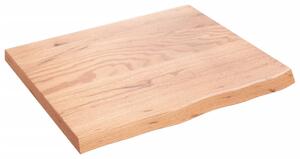 Nástenná polica bledohnedá 60x50x(2-4) cm ošetrený masívny dub