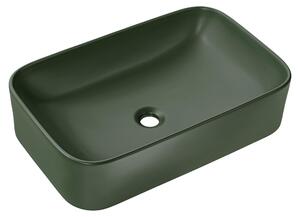 KAMA-MFG-60 Keramické umývadlo na dosku v matnej lesnej zelenej farbe 61 cm