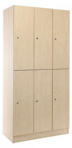 Drevená šatníková skrinka Visio - 6 boxov, 90 x 45 x 185 cm, cylindrický zámok