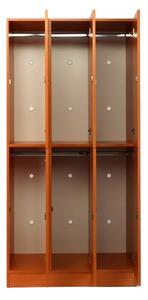Drevená šatníková skrinka Visio - 6 boxov, 90 x 45 x 185 cm, cylindrický zámok