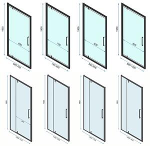 Rea Rapid Swing, 3-stenový sprchovací kút 90 (dvere) x 80 (stena) x 80 (stena) x 195 cm, 6mm číre sklo, zlatý lesklý profil, KPL-09410