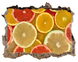 Nálepka 3D díra na zeď Citrusové ovocie nd-k-75221709