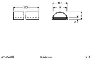 EVN APFLAT5 hliníkový profil 200cm polkruhový kryt
