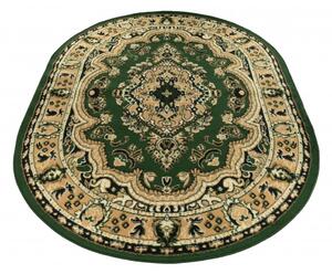 Zelený oválny koberec E951A GREEN ATLAS PP – do obývačky aj spálne Rozmer: 80x150 cm