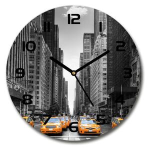 Sklenené hodiny okrúhle Taxi New York pl_zso_30_f_44846834