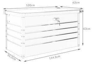 Kovový úložný box 120x62x63 cm - biely
