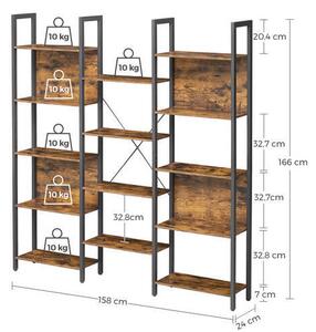 REGÁL, hnedá, čierna, 158/166/24 cm Boxxx - Regály, Online Only