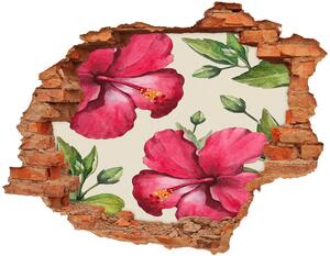 Fotoobraz diera na stenu nálepka Ružový ibištek