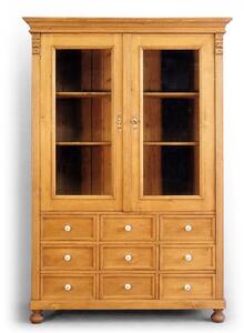 Dvojdverová knižnica s deviatimi zásuvkami