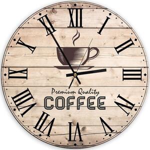 Hodiny na stenu Prémiová kvalita kávy Rozmery: 40 x 40 cm