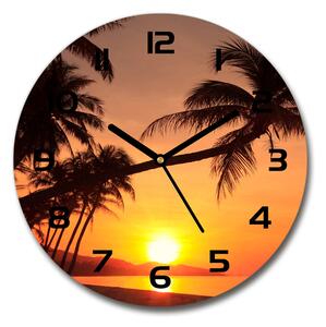 Sklenené hodiny okrúhle Západ slnka pláž