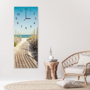 Hodiny na stenu Cesta na slnečnú pláž Rozmery: 25 x 65 cm