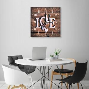 Hodiny na stenu Love on dark boards Rozmery: 40 x 40 cm