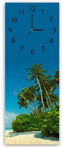 Hodiny na stenu Tropická pláž Rozmery: 25 x 65 cm