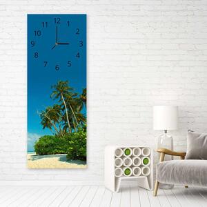 Hodiny na stenu Tropická pláž Rozmery: 25 x 65 cm