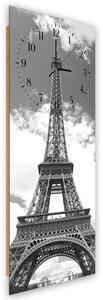 Hodiny na stenu Eiffelova veža v oblakoch Rozmery: 25 x 65 cm