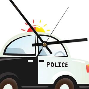 Hodiny na stenu Malé policajné auto Rozmery: 40 x 40 cm