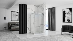 Rea Punto, sprchovací kút 90x90x190 cm, 5mm číre sklo, chrómový profil + biela sprchová vanička Savoy, KPL-K1007