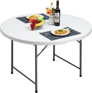 ViaDomo Via Domo - Kempingový stôl Filippa - biela - 122x74x79 cm