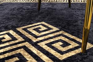 Prateľný koberec MIRO 52071.803 Grécky rám, protišmykový - čierny / zlatý
