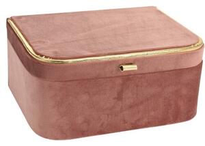 Box na šperky Velvette ružová, 23 x 17 x 10,5 cm