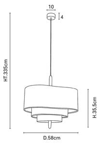 MARKET SET Textilná závesná lampa Pebble krémová Ø 58 cm