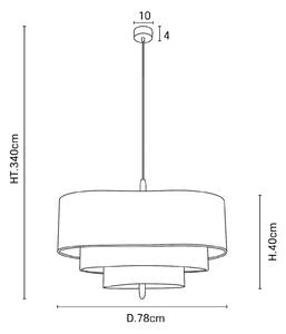 MARKET SET Textilná závesná lampa Pebble krémová Ø 78 cm