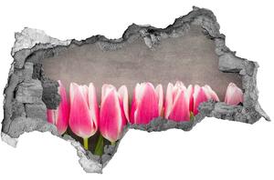Samolepiaca nálepka na stenu Ružové tulipány