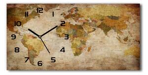 Vodorovné Sklenené hodiny na stenu Polytická mapa
