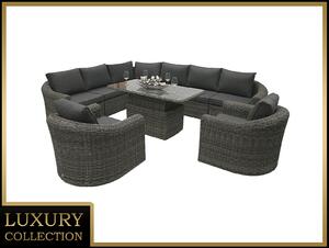 DEOKORK Ratanová modulová zostava BORNEO LUXURY pre 8 osôb (sivá)