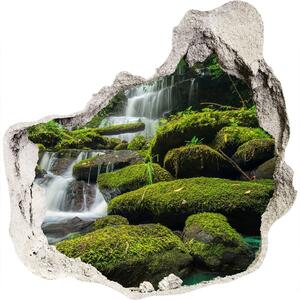Díra 3D ve zdi nálepka Vodopád v lese nd-p-116886736