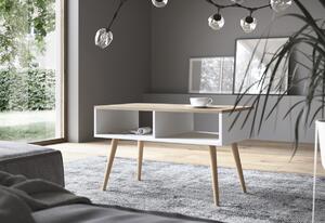 Konferenčný stolík SANTA, 90x55x50, biela/dub craft zlatý