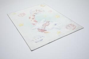 Detský koberec KIDS obdĺžnikový z polyesteru – jemné farby Rozmer: 80x150 cm